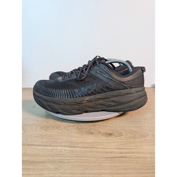 Hoka One One M Bondi 7 Mens Sz 11 4E Sneakers Black Mesh Rocker 1110518 BBLC - Picture 6 of 11